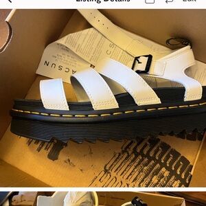 Blare white dr marten sandals new in box